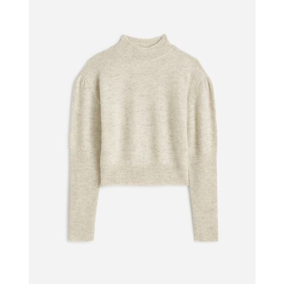 Madewell Alpaca Blend Mockneck Puff Sleeve Sweater US Women's XS - Picture 1 of 7